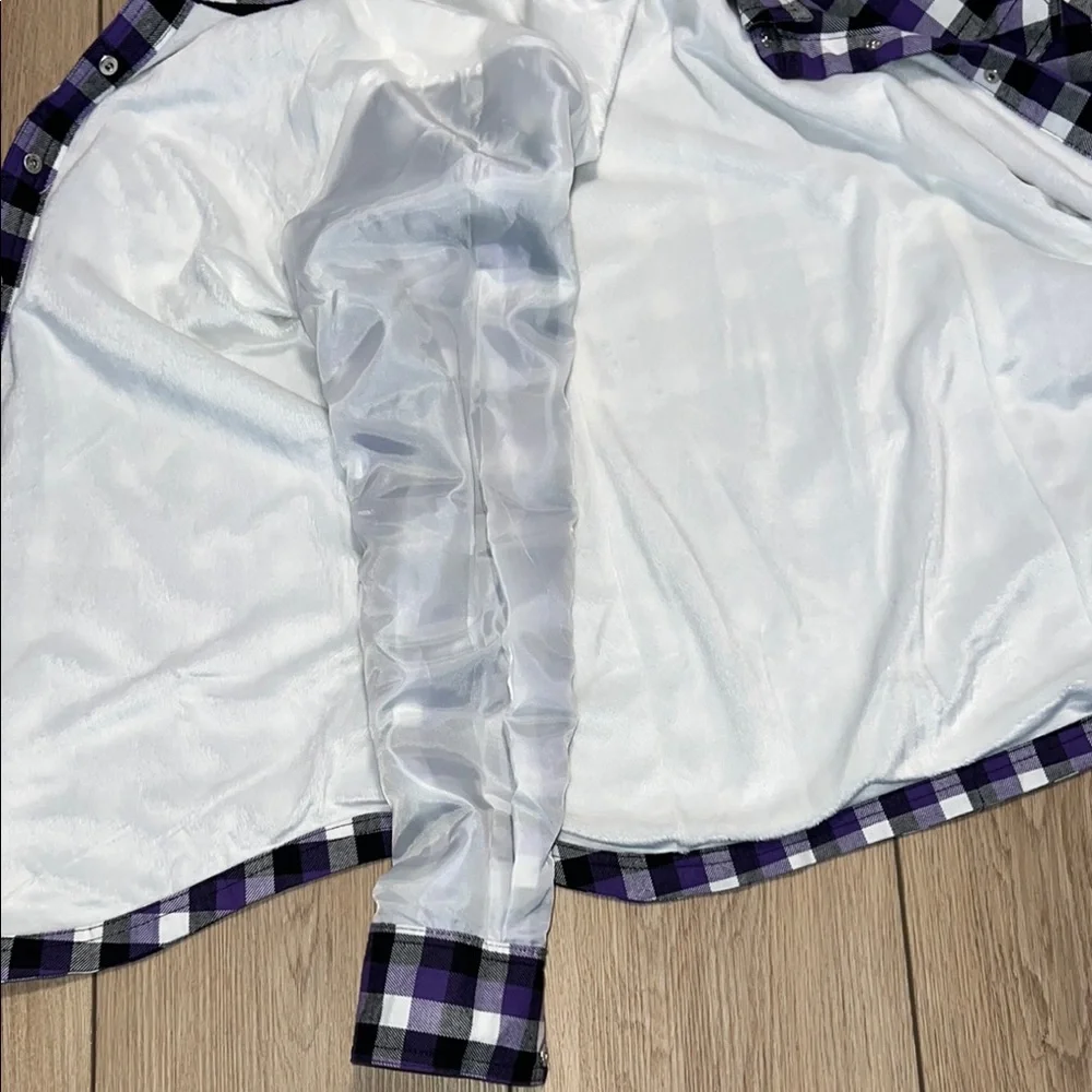 NWT - BC Clothing Casual Purple and Black Button Down Shirt - Picture 13 of 13